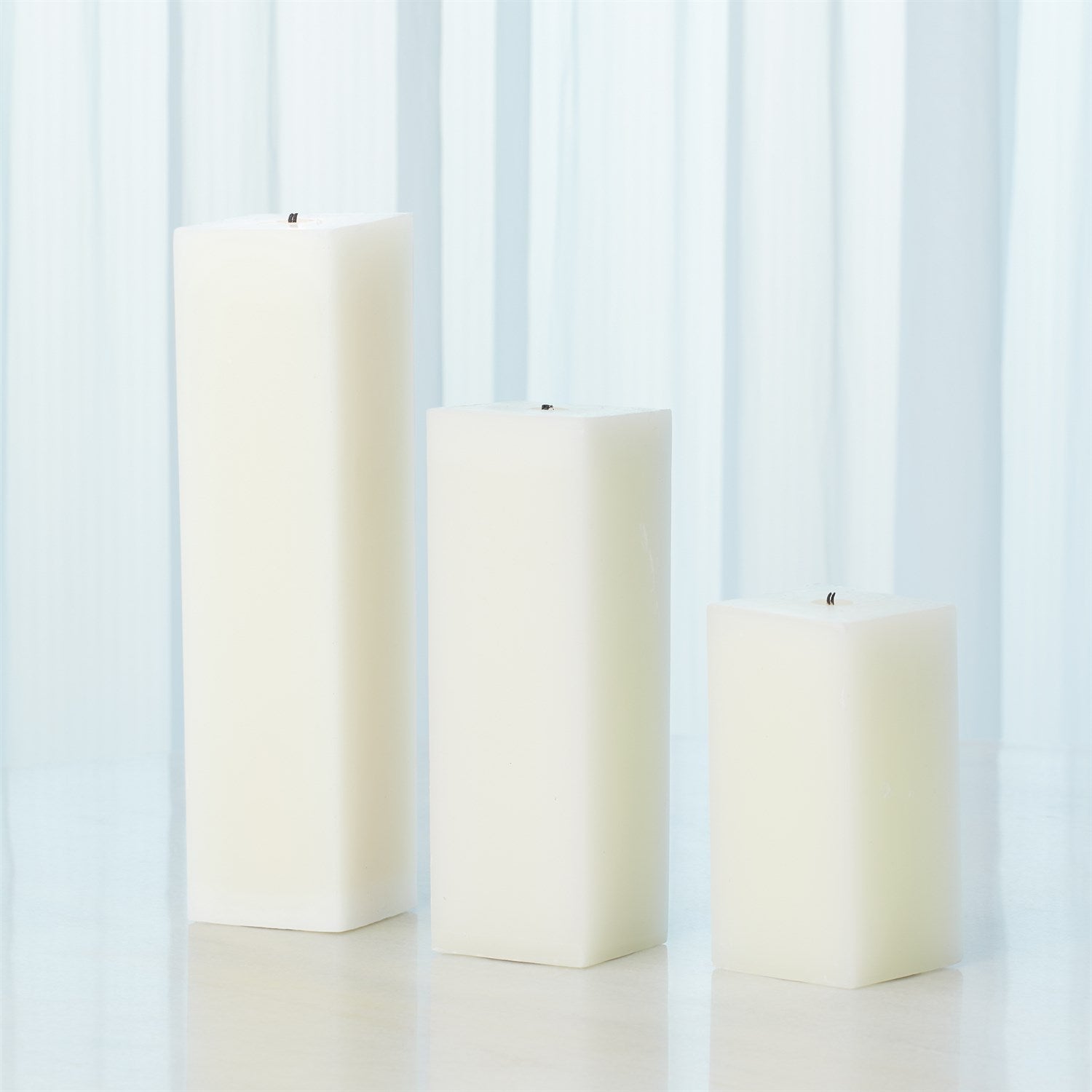 Global Views Square Pillar Candle - Unscented
