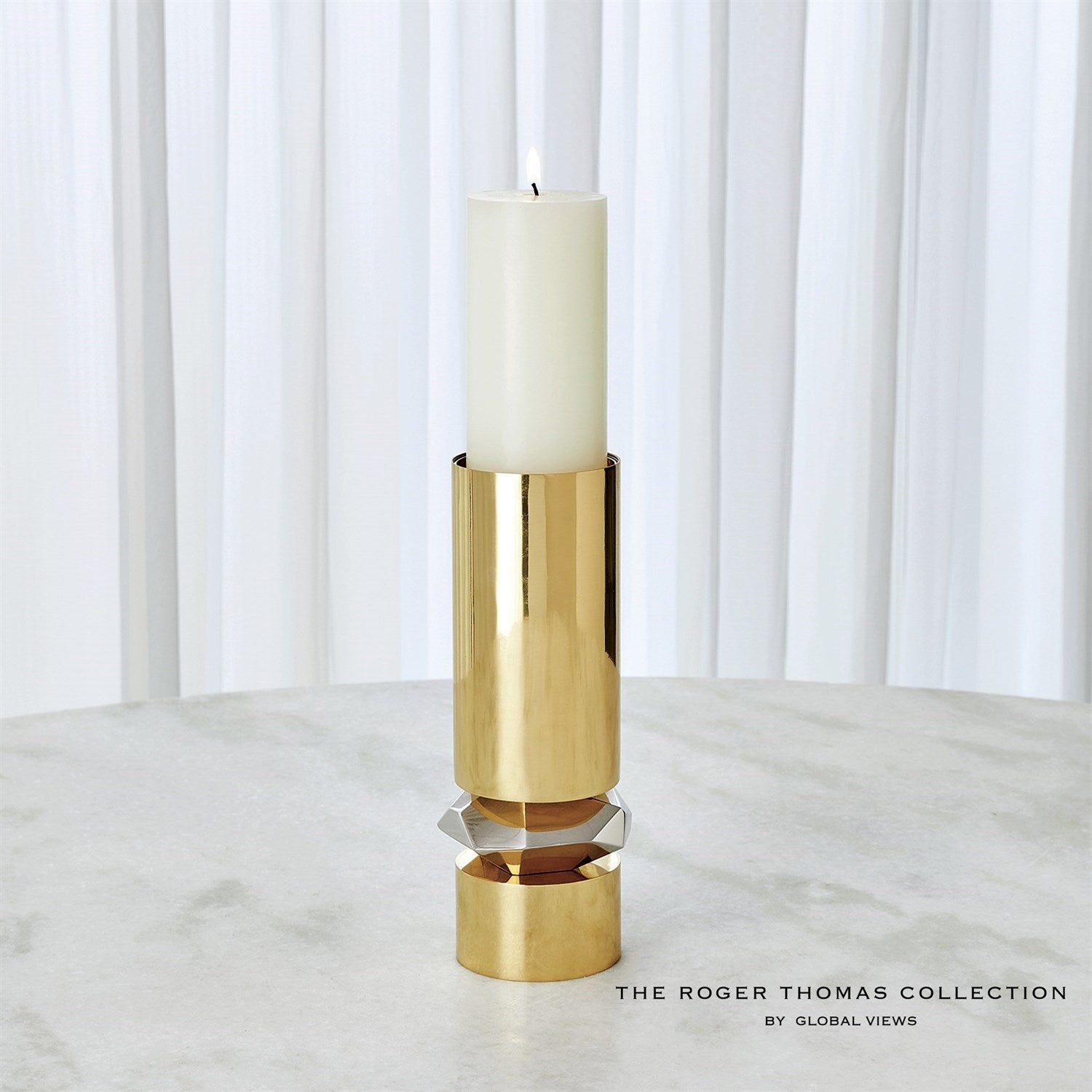 Global Views Romano Brass Candle Holder