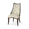 Global Views Logan Dining Chair in Walnut and Milk Leather