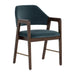 Sunpan Milton Dining Armchair - Smoke Acacia - Meg Dusty Teal