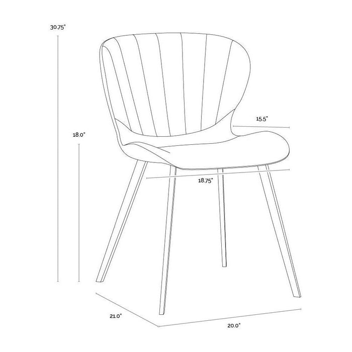 Sunpan Arabella Dining Chair - Bravo Cognac / November Grey