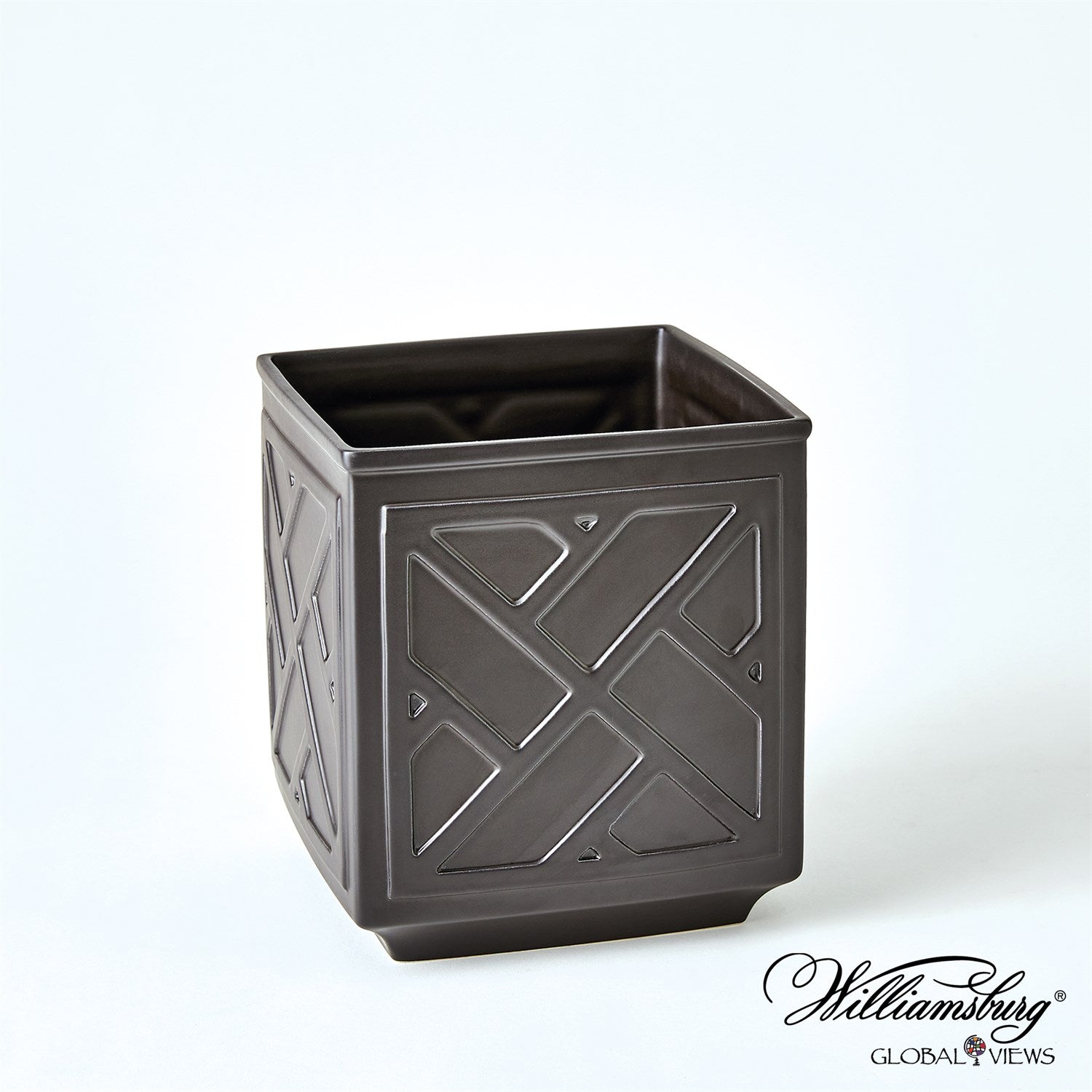 Global Views Chinoiserie Planter - Matte Black