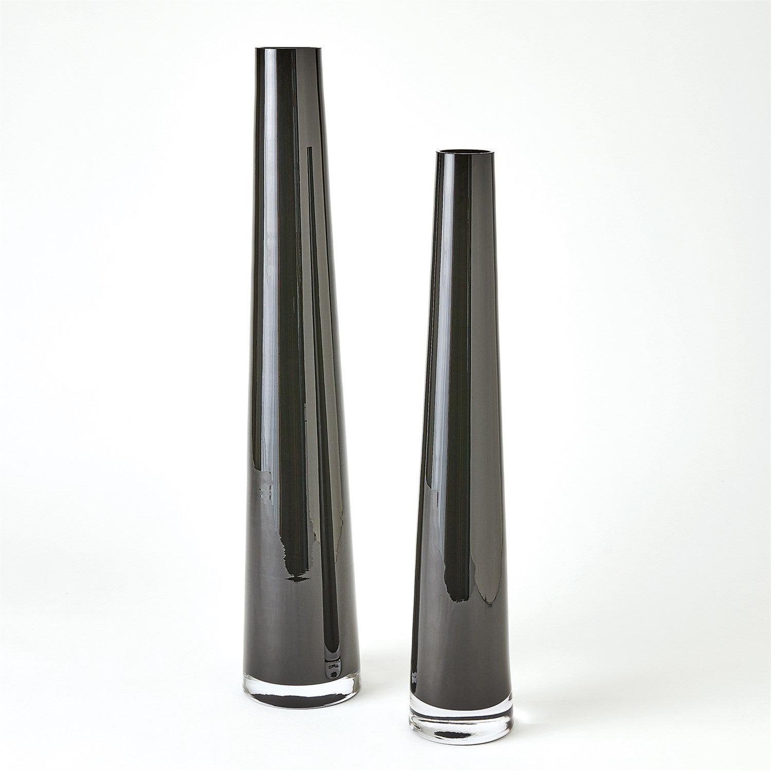 Global Views Glass Tower Vase - Black