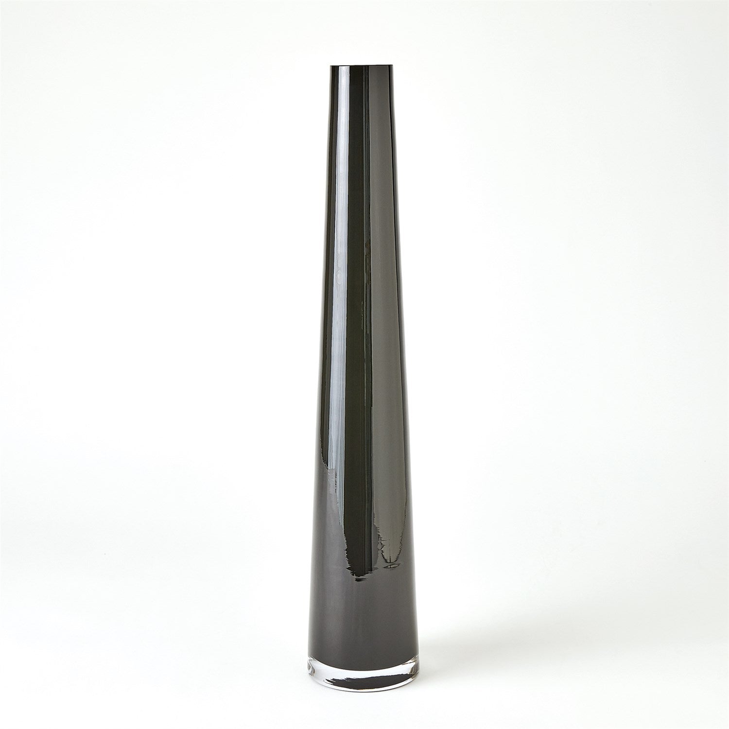 Global Views Glass Tower Vase - Black