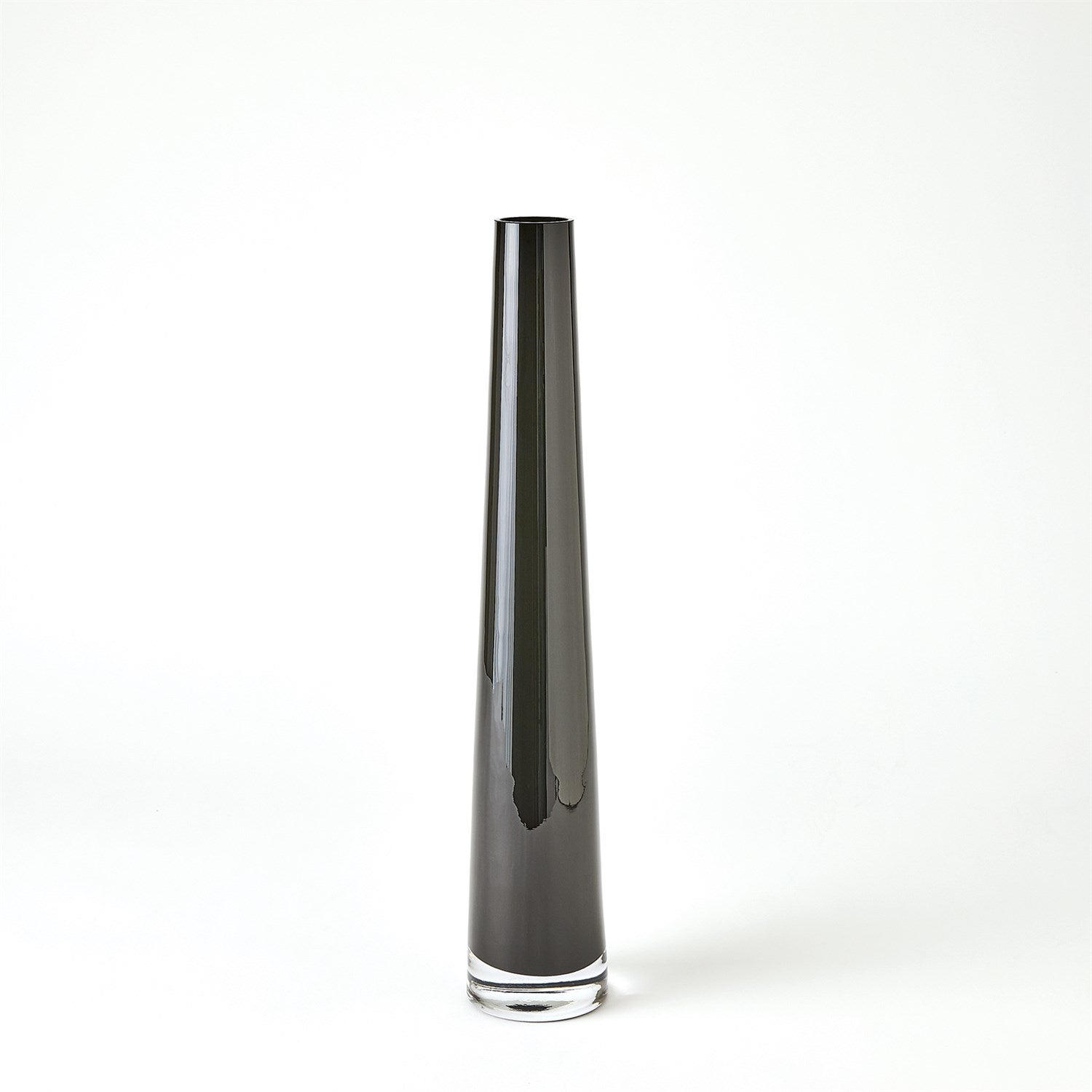 Global Views Glass Tower Vase - Black