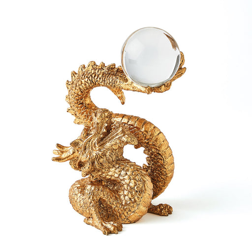 Global Views Dragon Holding Sphere - Gold Leaf
