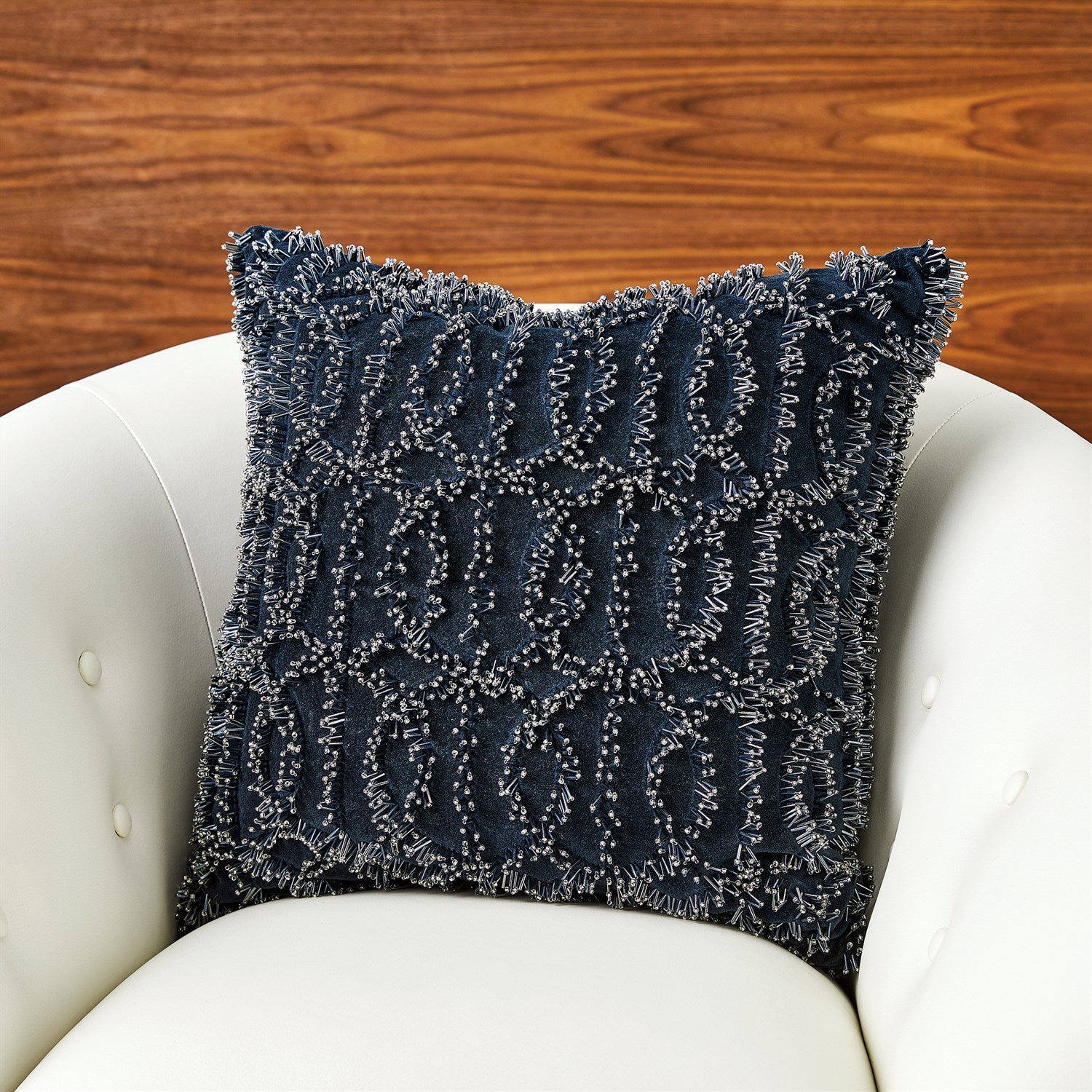 Global Views Circles Beaded Pillow