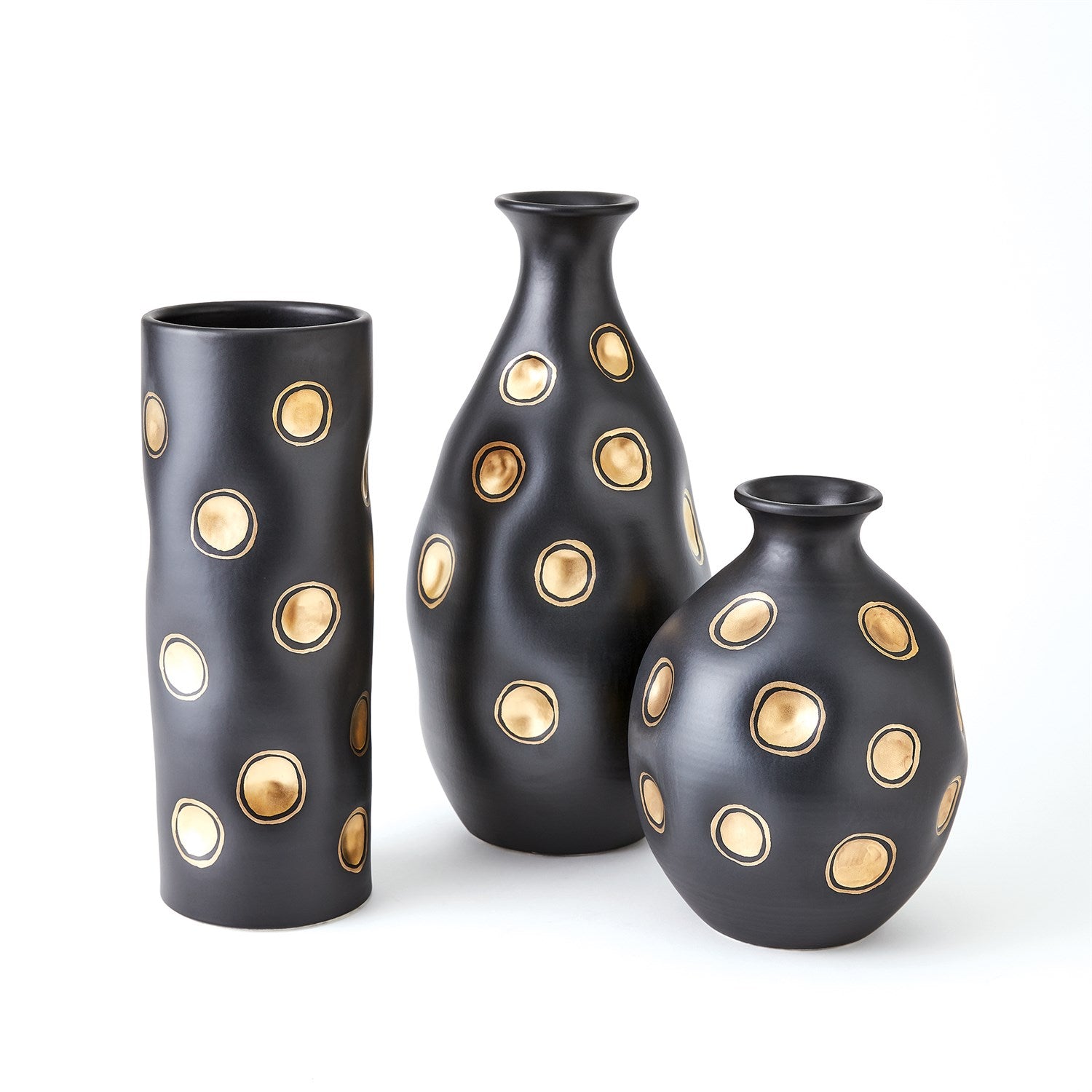 Global Views Dimples Vase - Black