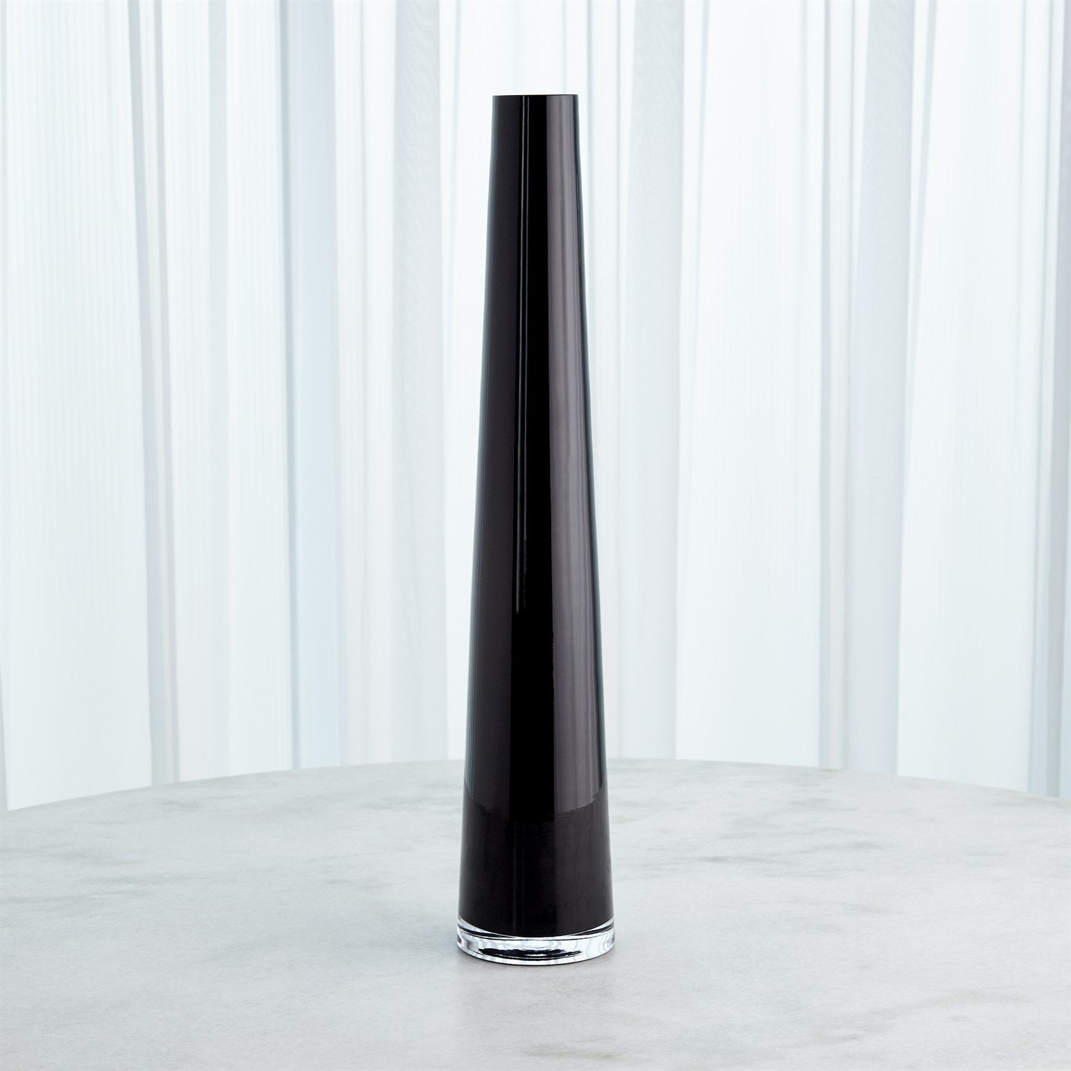 Global Views Glass Tower Vase - Black