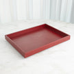 Global Views Deep Red Leather Tray