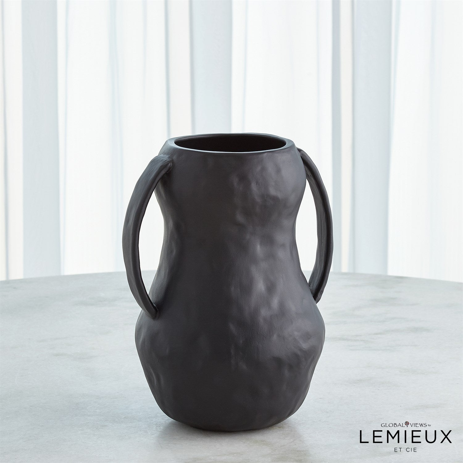 Global Views Aquitaine Vase - Matte Black