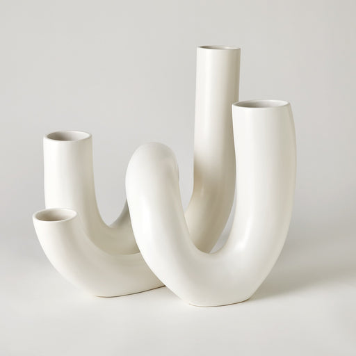 Global Views Cellentani Vase Set Matte White