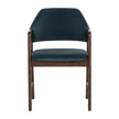 Sunpan Milton Dining Armchair - Smoke Acacia - Meg Dusty Teal