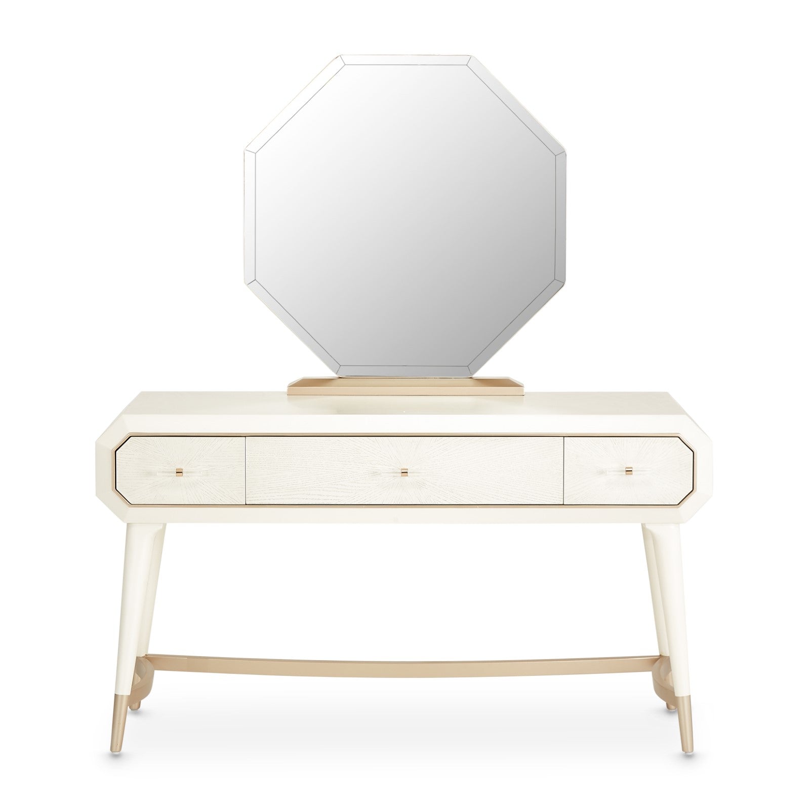 Michael Amini La Rachelle Vanity and Mirror Set - Champagne