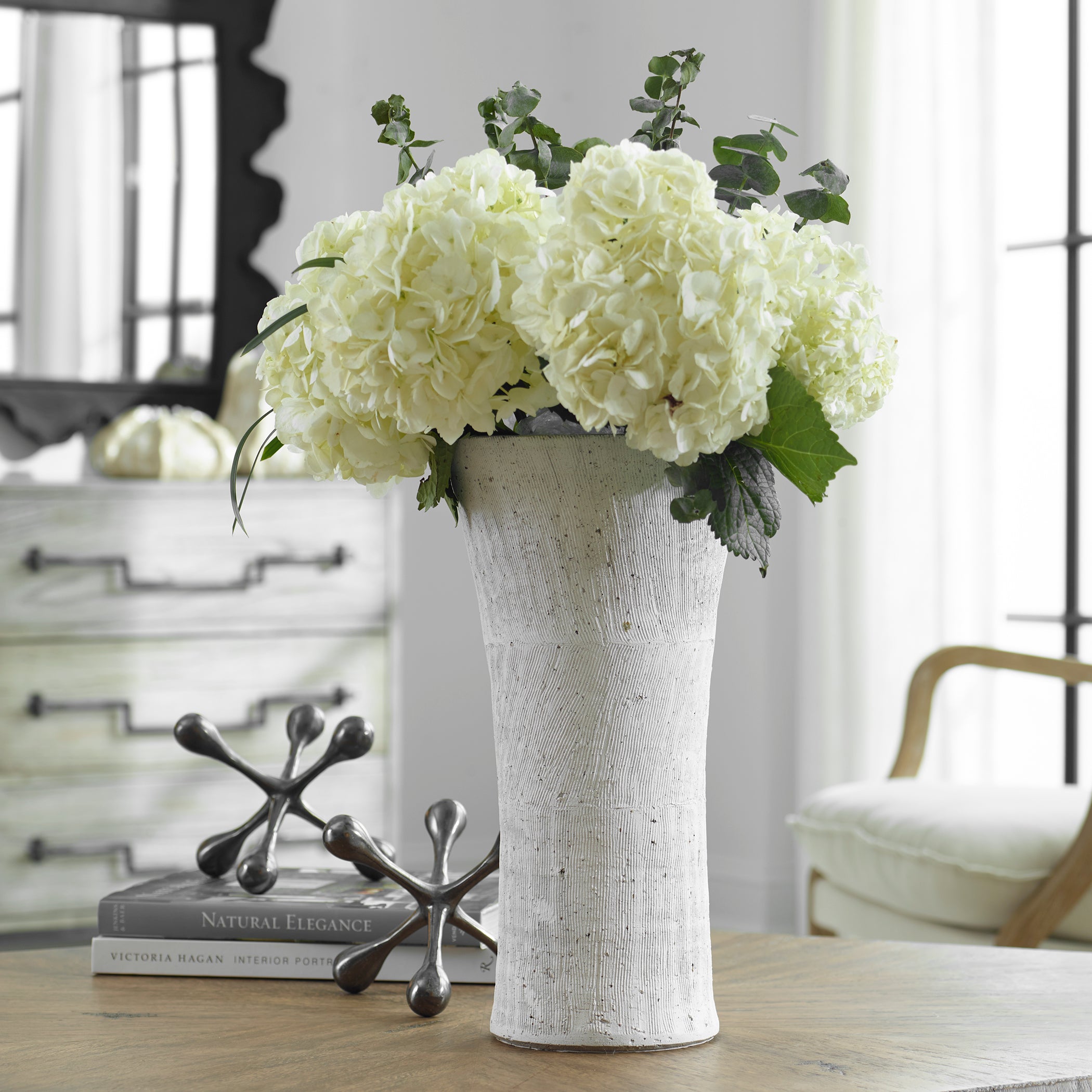 Uttermost Floreana White Vase
