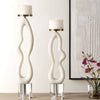 Uttermost Feamelo Ivory Stone Candleholders - Set of 2