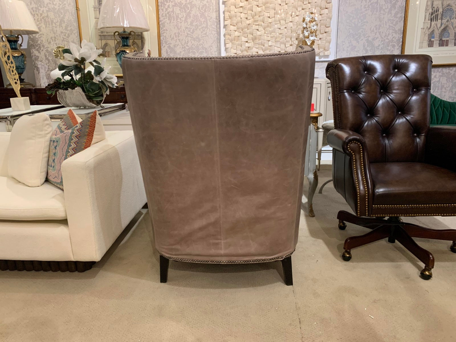 Bernhardt Kingston Leather Chair Floor Sample