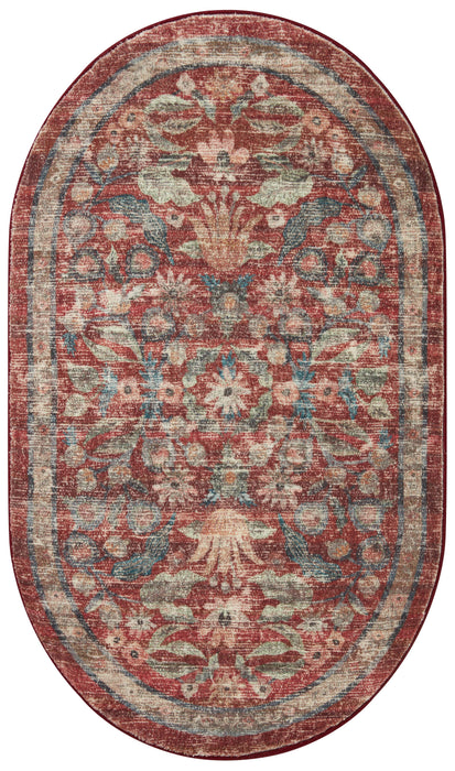 Rifle Paper Courtyard COU-03 Rug Crimson