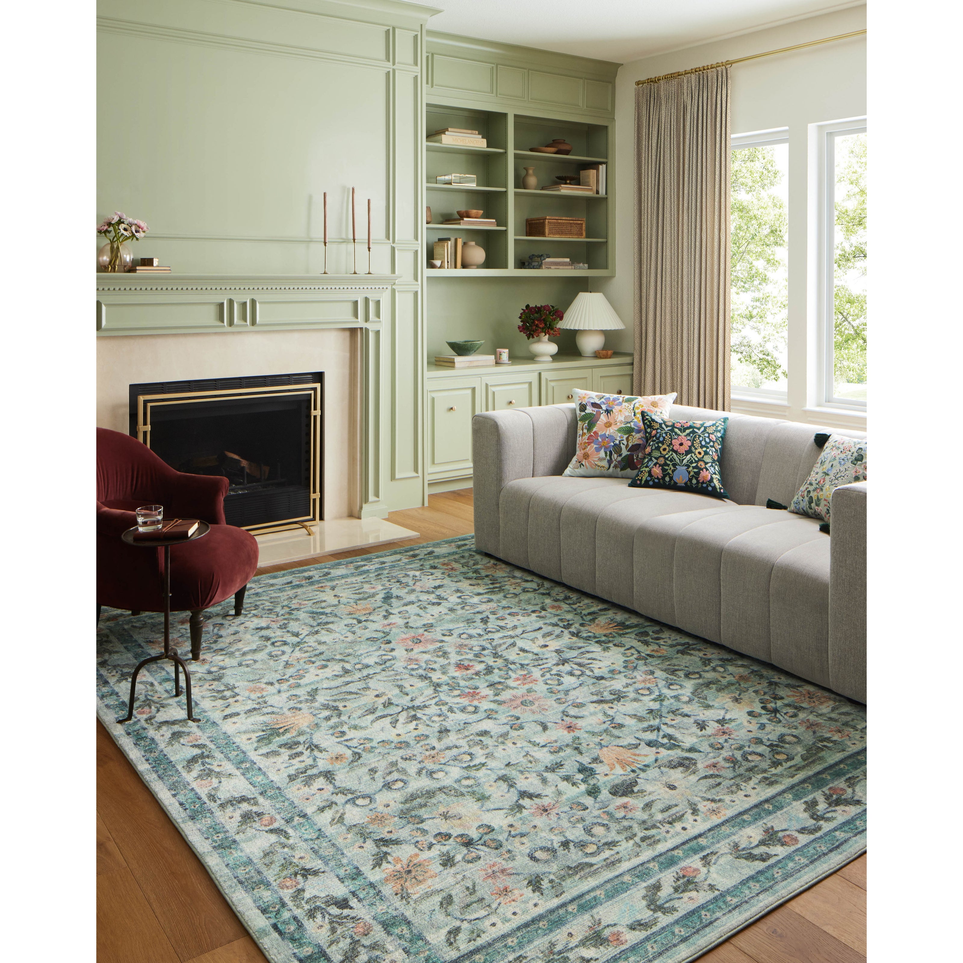 Rifle Paper Courtyard COU-03 Rug Sage