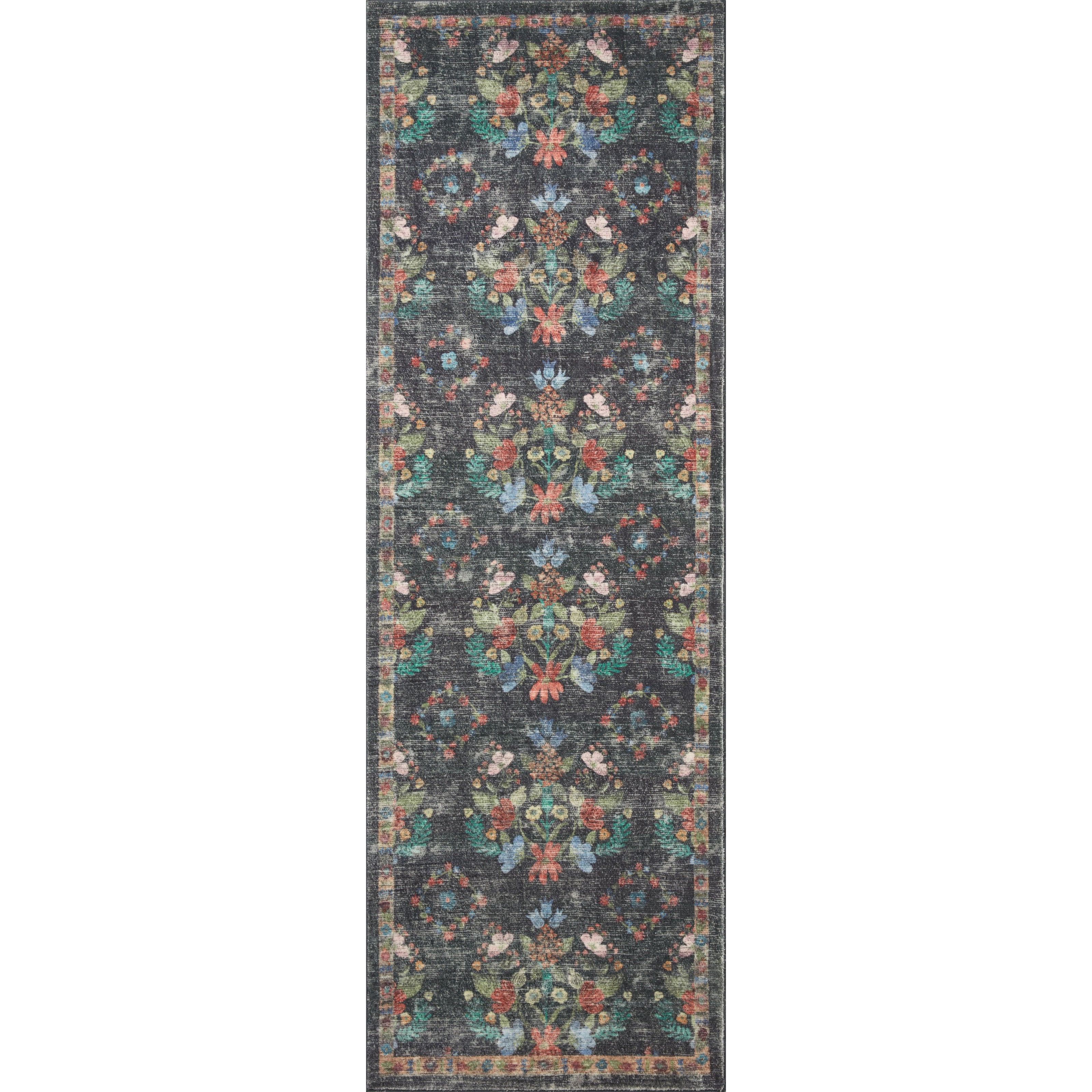 Rifle Paper Courtyard COU-04 Rug Charcoal