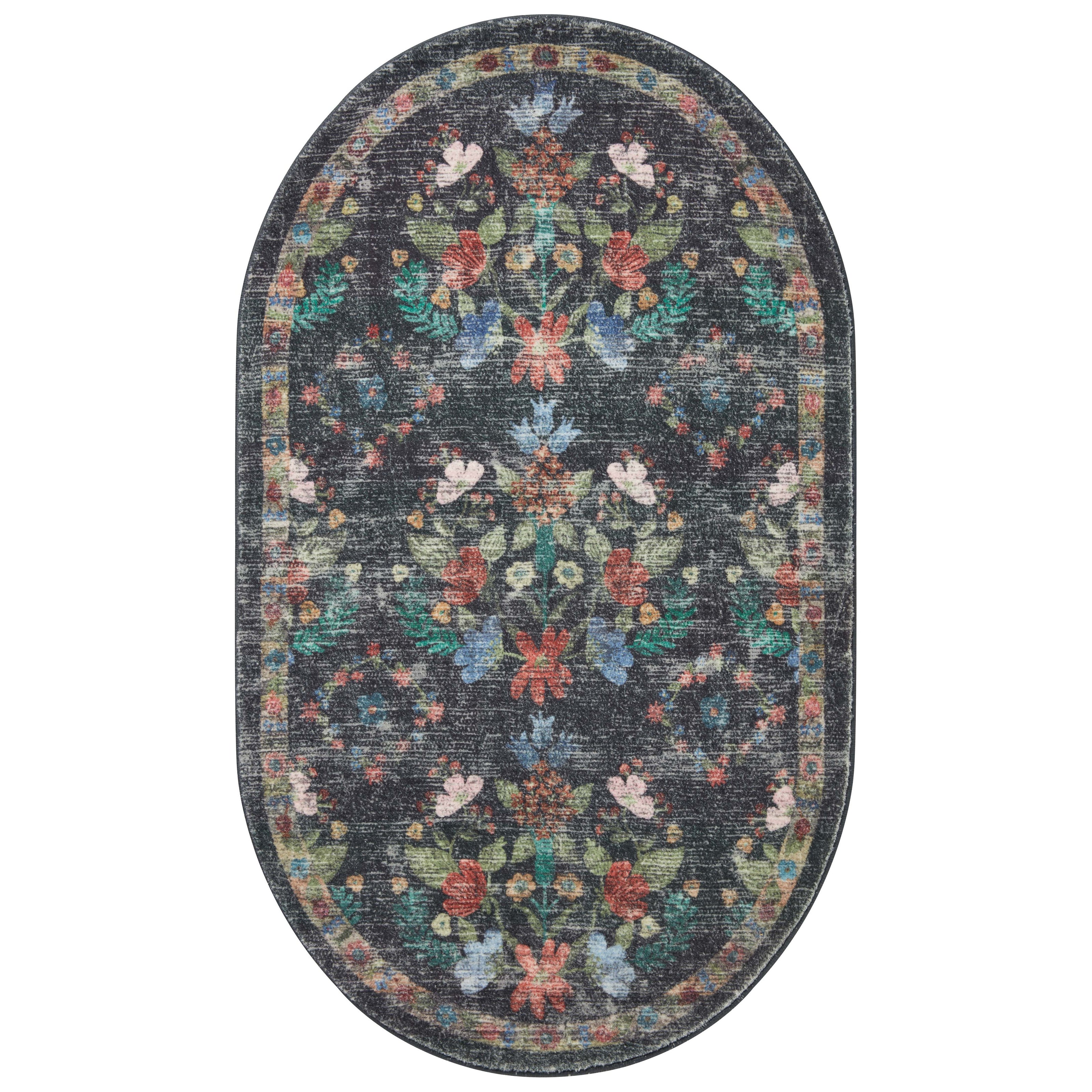 Rifle Paper Courtyard COU-04 Rug Charcoal