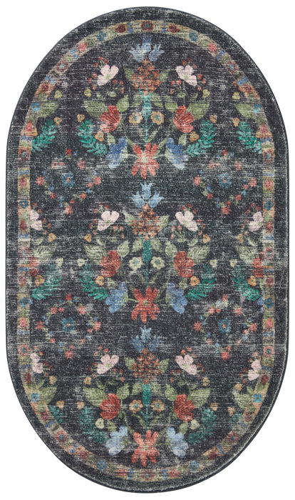 Rifle Paper Courtyard COU-04 Rug Charcoal