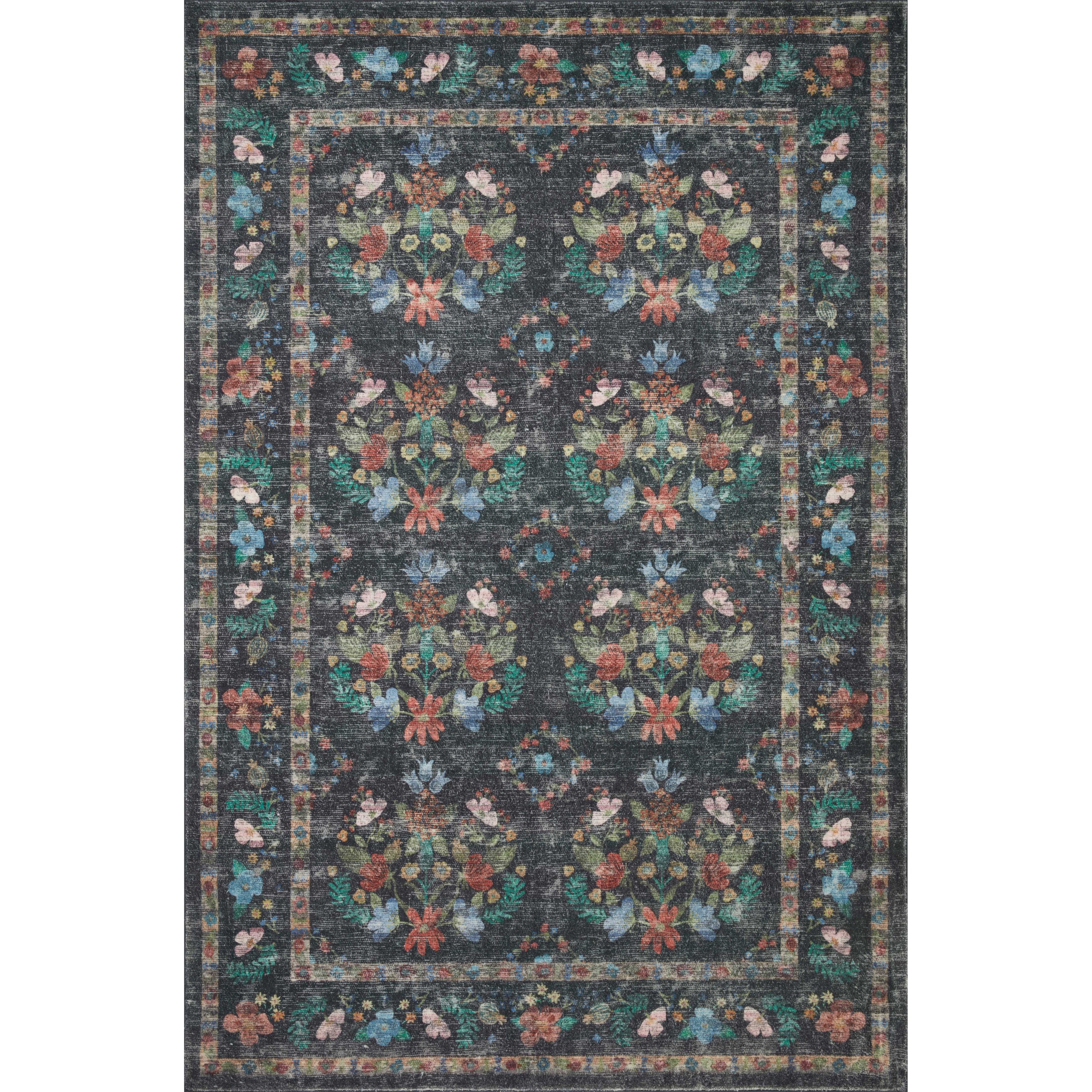 Rifle Paper Courtyard COU-04 Rug Charcoal