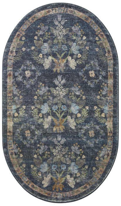 Rifle Paper Courtyard COU-04 Rug Navy