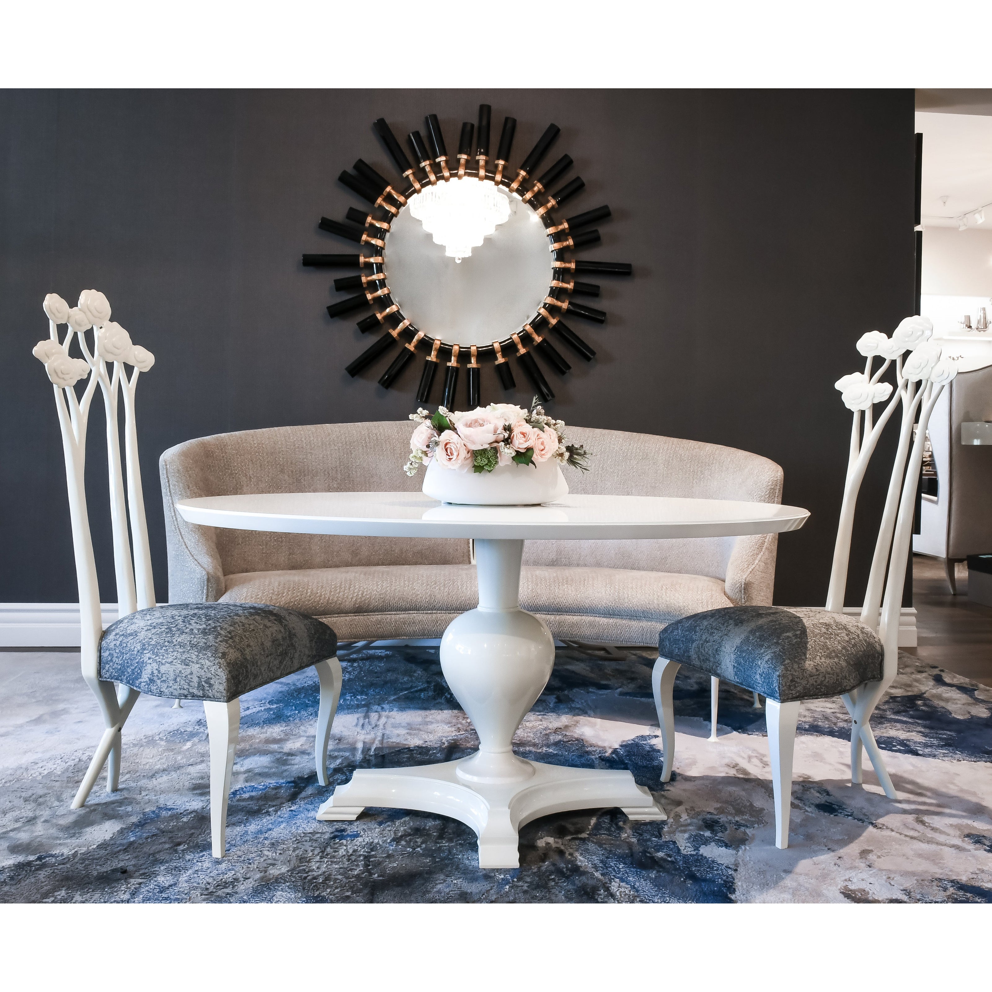 Christopher Guy Dining Table, Sofa + 2 Chairs Set Floor Sample