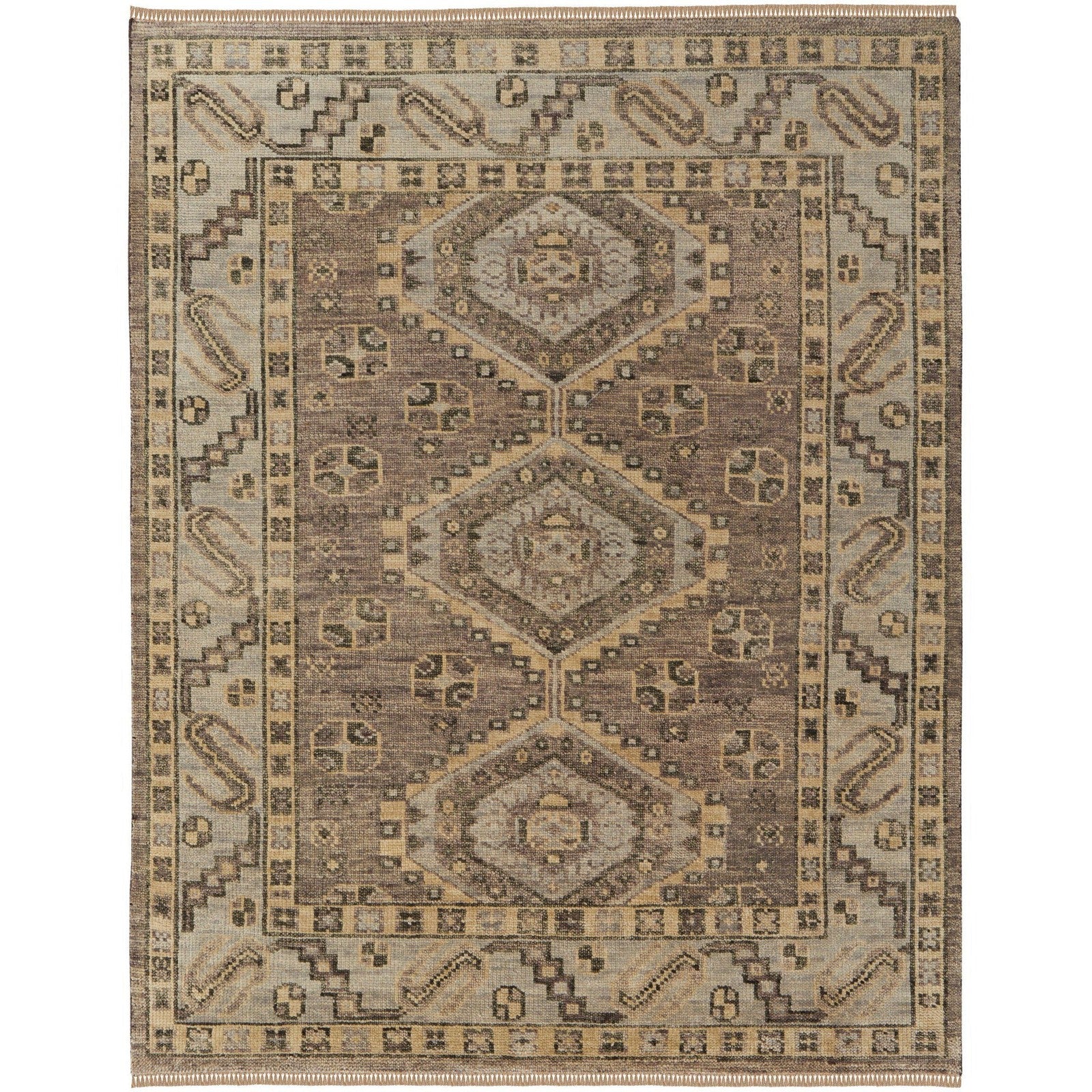 Feizy Fillmore 6943F Traditional Diamond Rug in Brown/Gray