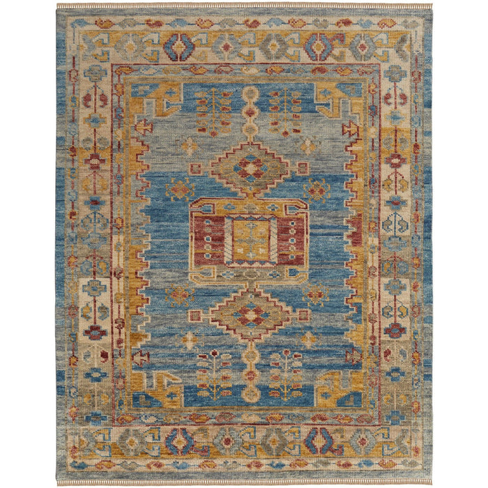 Feizy Fillmore 6944F Traditional Geometric Rug in Blue/Yellow/Red