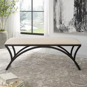 Modern Accents Upholstered Textured Arched Frame Bench