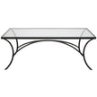 Uttermost Alayna Black Metal & Glass Coffee Table