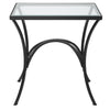 Uttermost Alayna Black Metal & Glass End Table