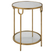 Modern Accents Two-Tiered Mirror Top Side Table