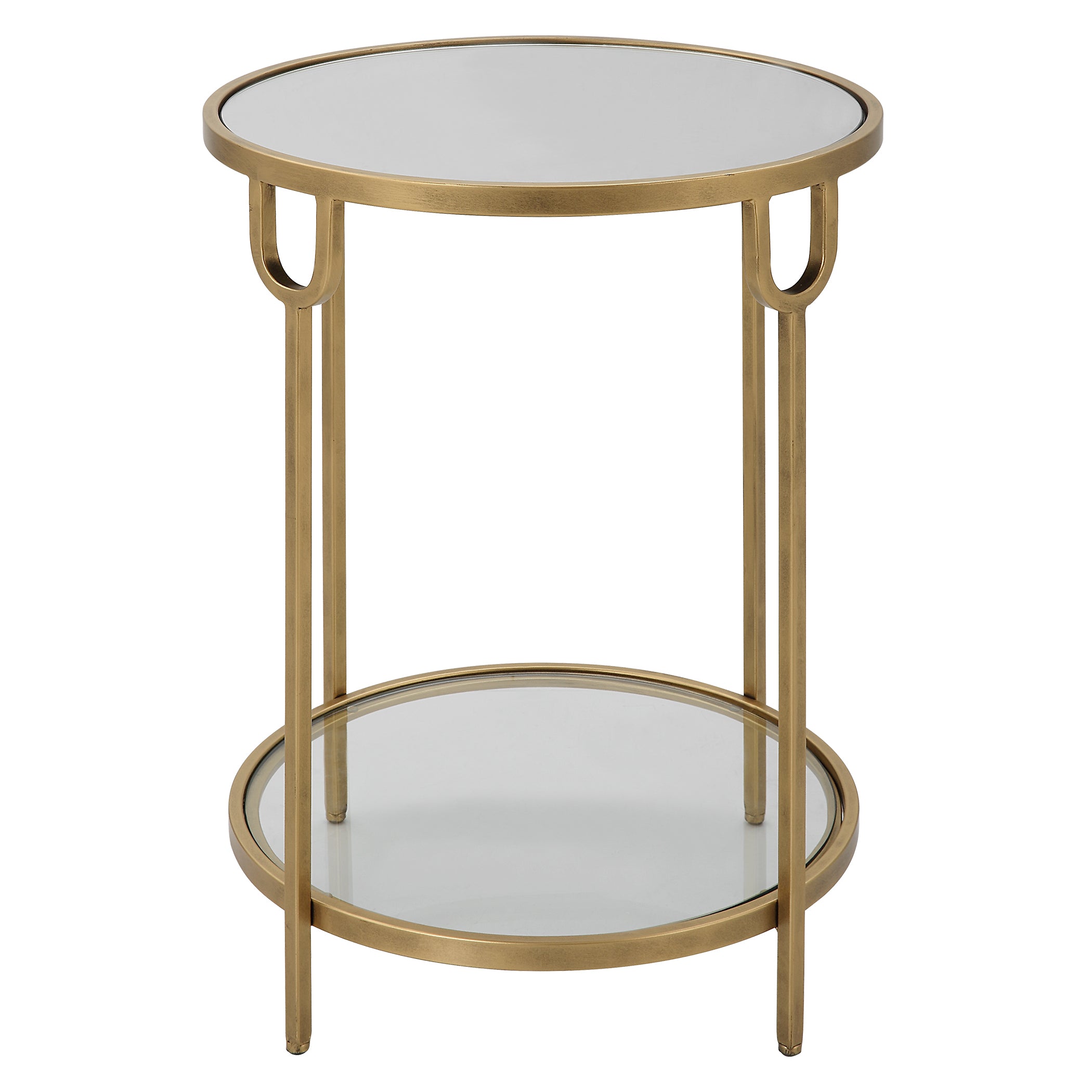 Modern Accents Two-Tiered Mirror Top Side Table