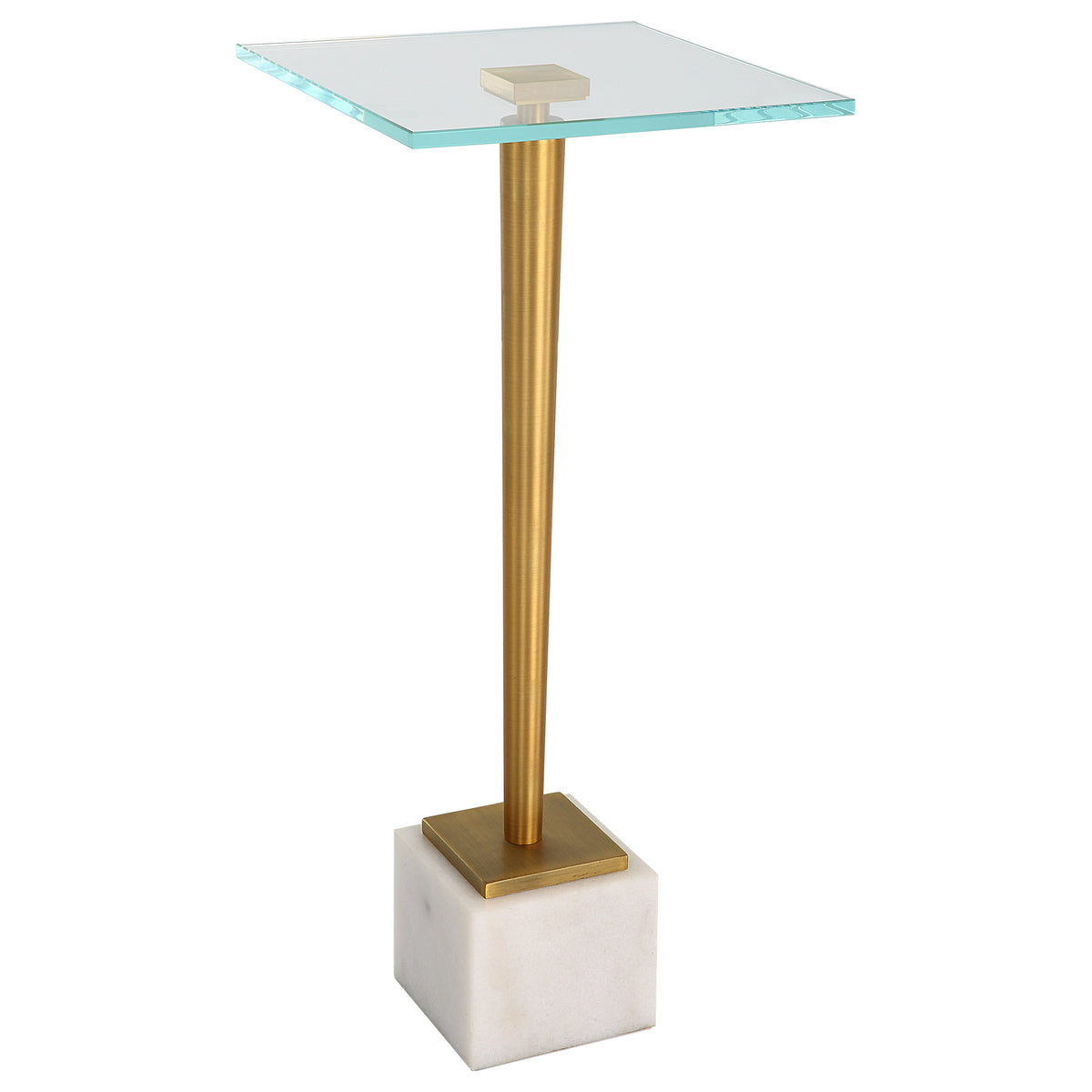 Modern Accents Marble Base Glass Top Table — Grayson Living