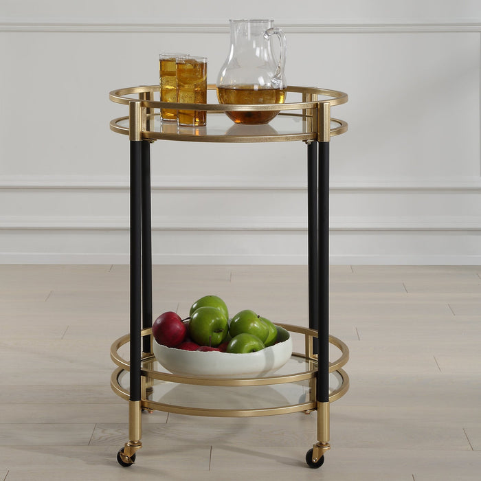 Uttermost Dolly Round Bar Cart