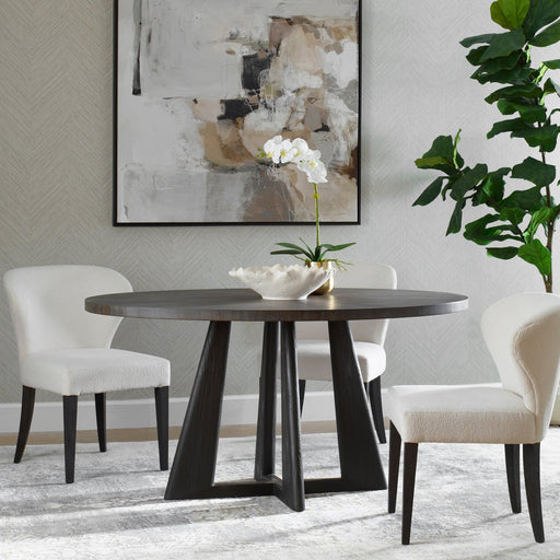 Uttermost Pulsar Round Gray Walnut Dining Table