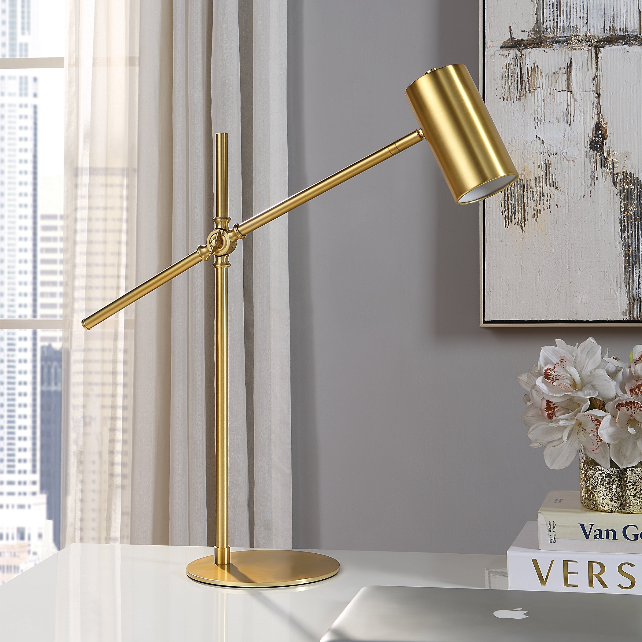 Modern Accents Contemporary Metal Base Desk Lamp
