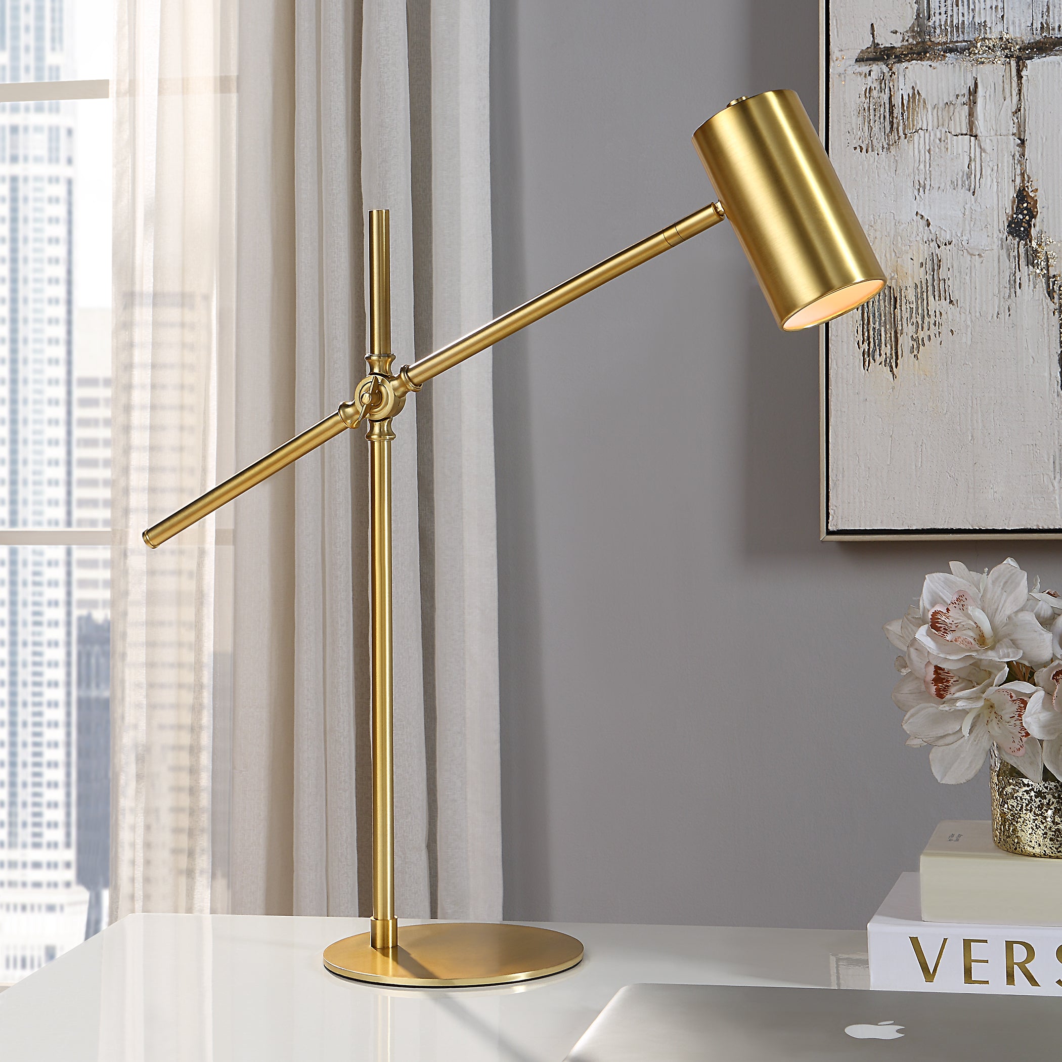 Modern Accents Contemporary Metal Base Desk Lamp