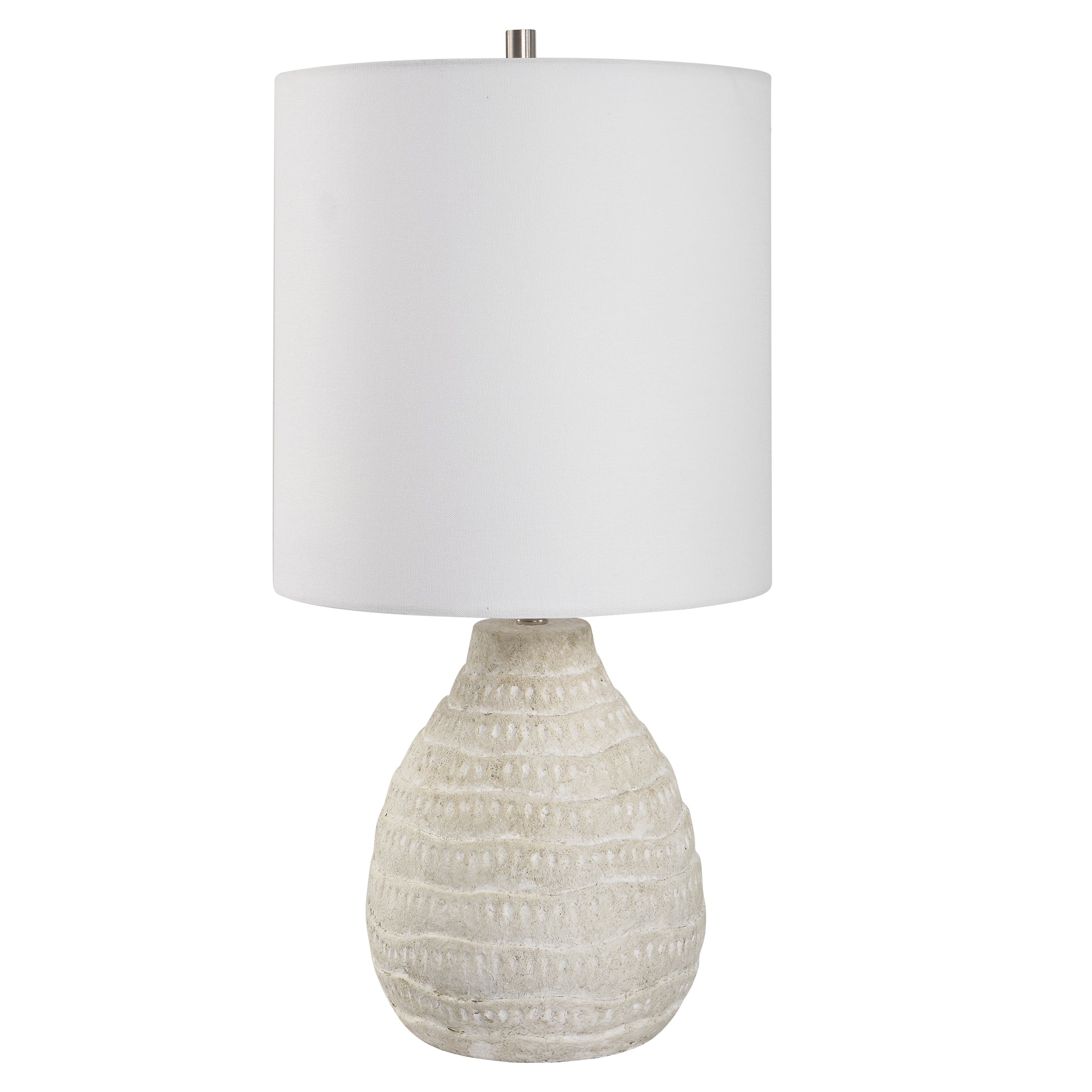 Modern Accents Textured Organic Shaped Porcelain Ceramic Table Lamp
