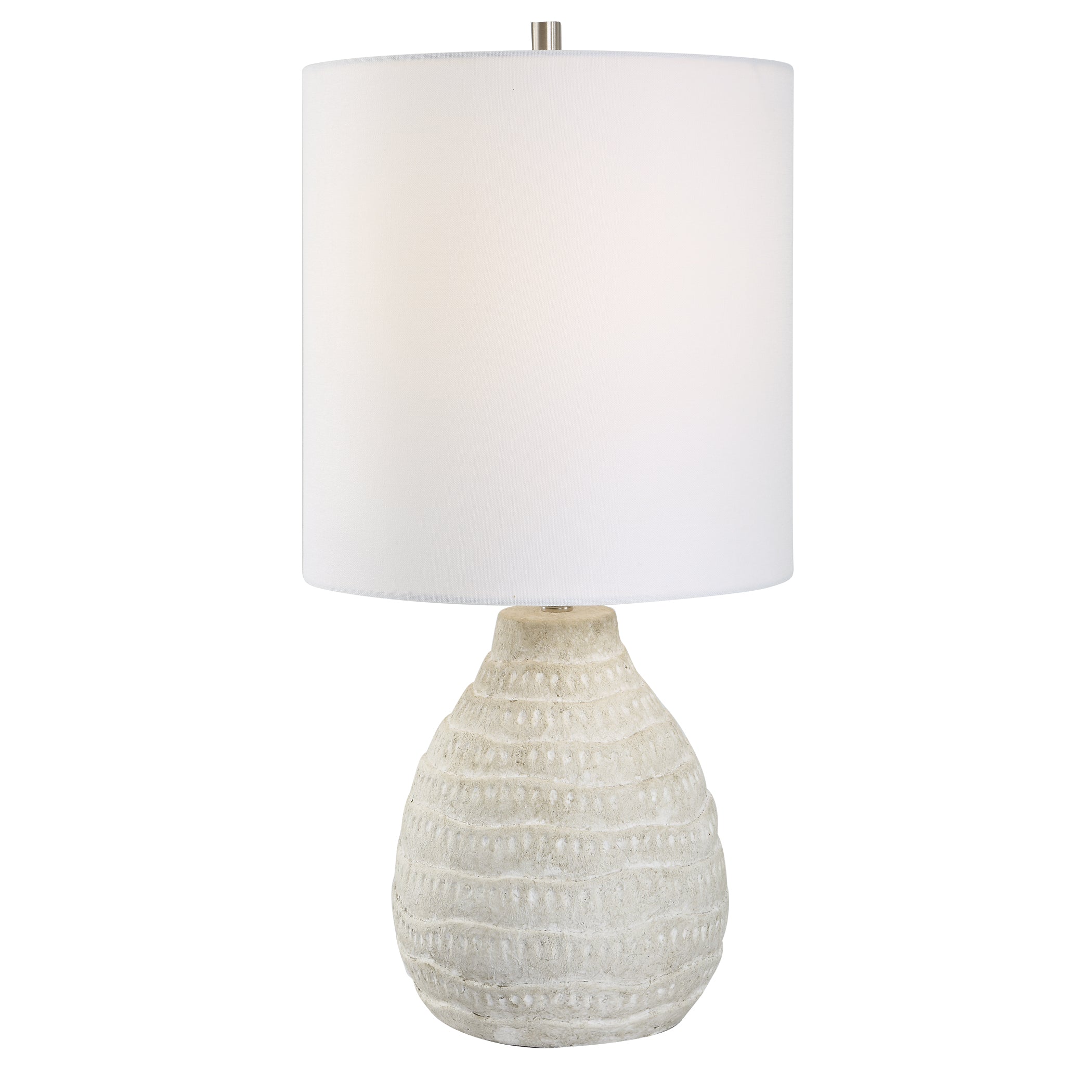 Modern Accents Textured Organic Shaped Porcelain Ceramic Table Lamp