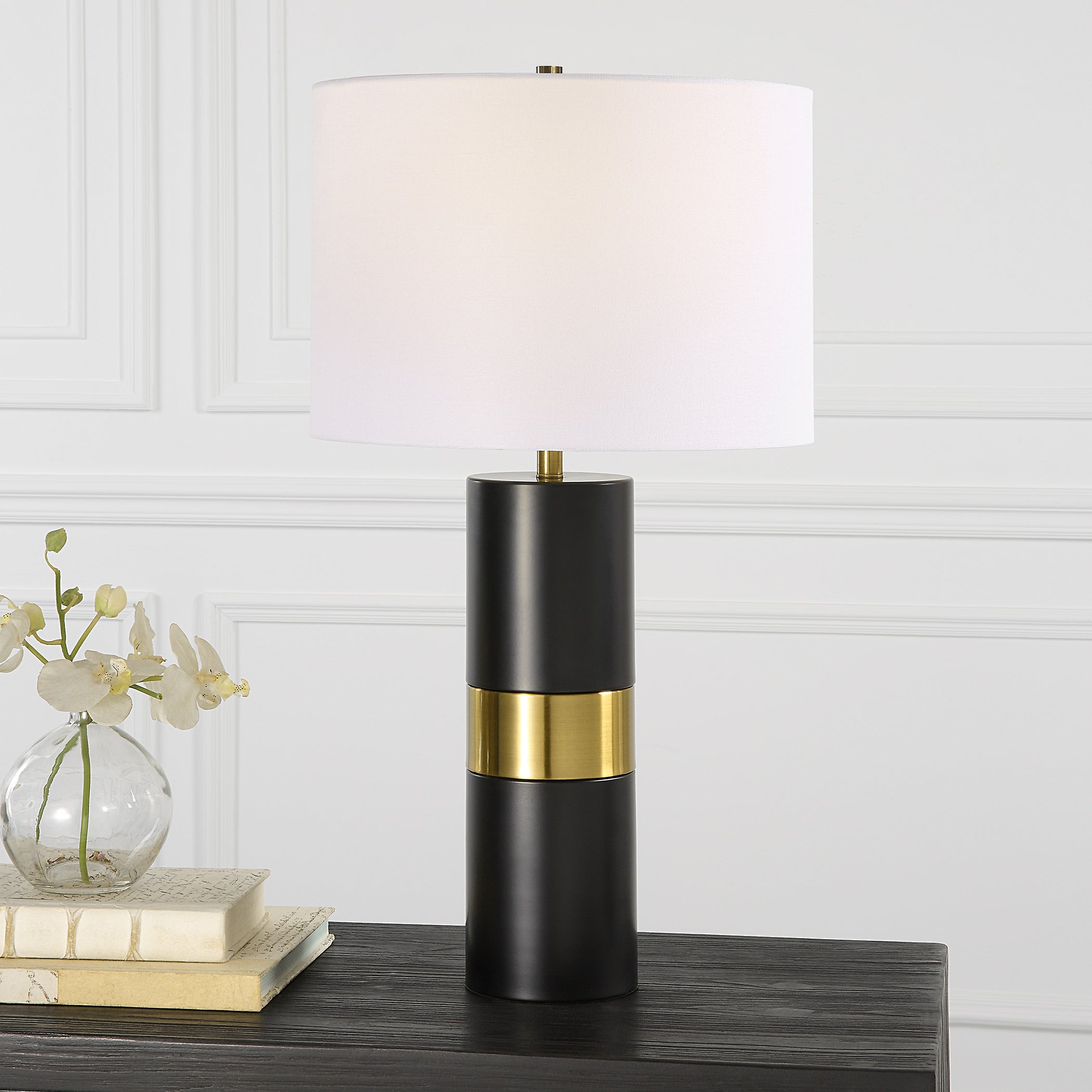 Modern Accents Round Metal Table Lamp