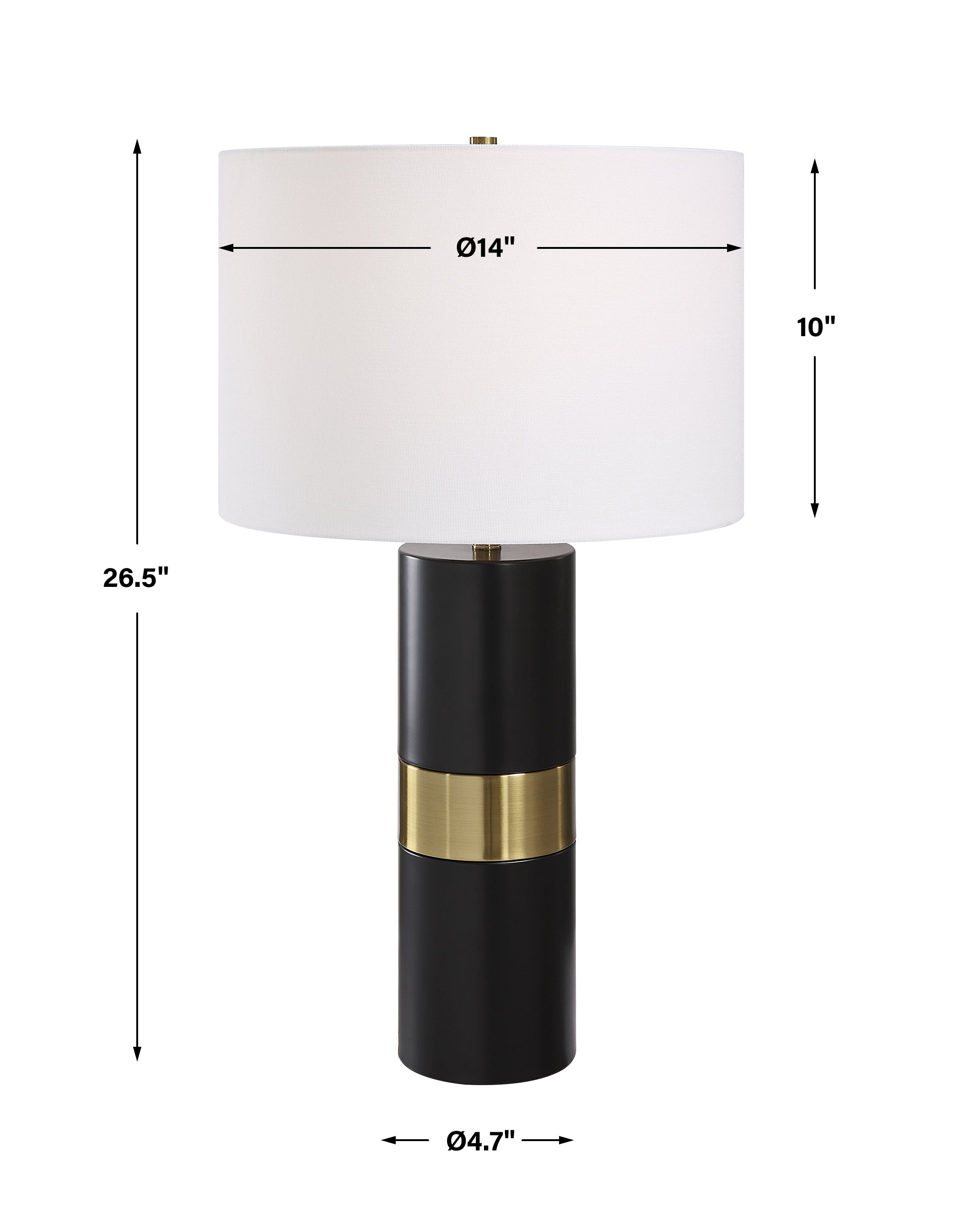 Modern Accents Round Metal Table Lamp