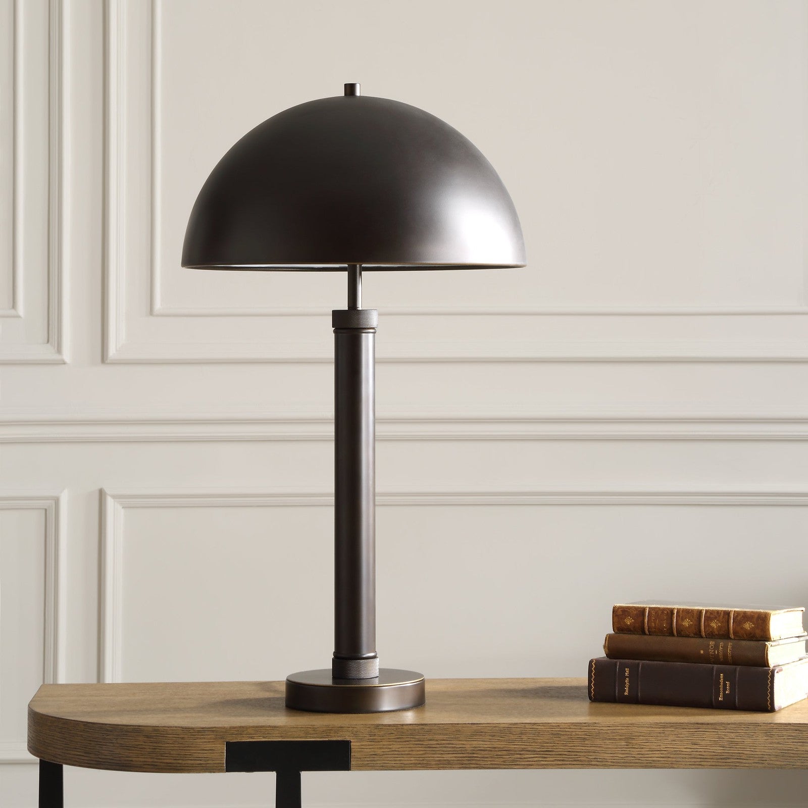 Modern Accents Knurling Adorns Top Table Lamp