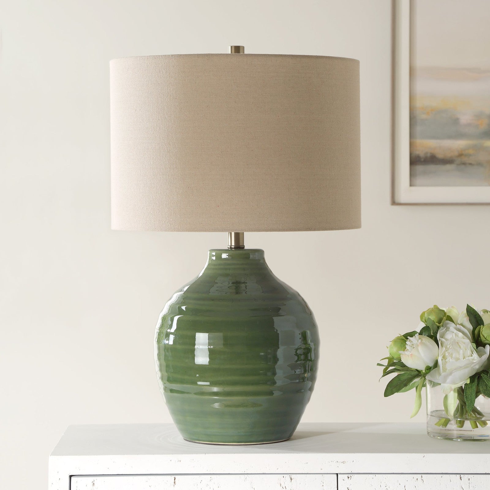Modern Accents Textured Round Table Lamp