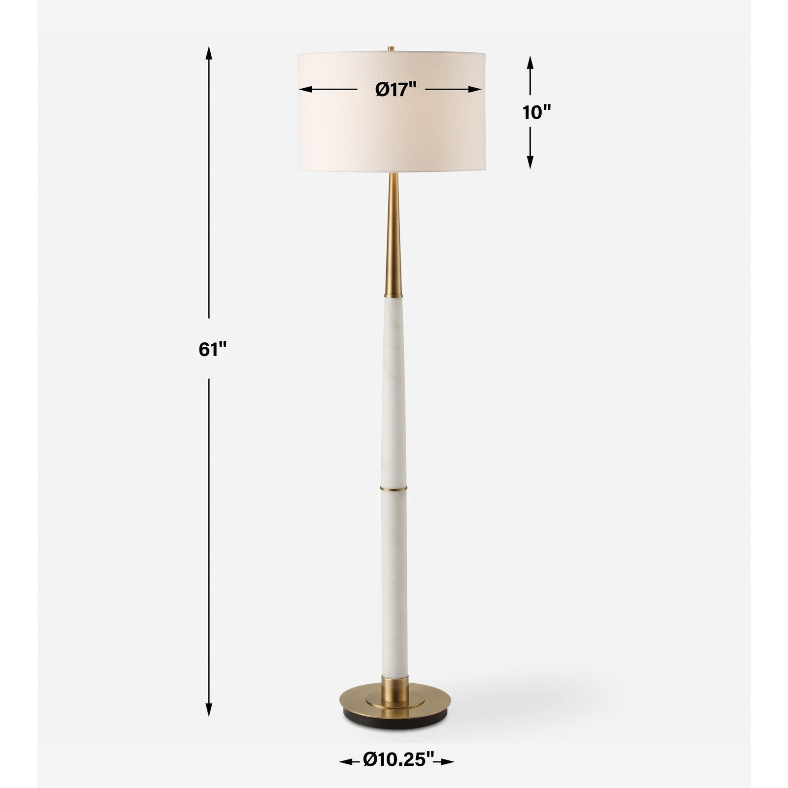 Uttermost Faro White Marble Floor Lamp