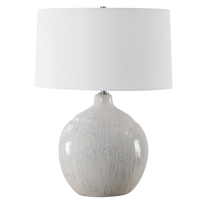 Uttermost Dribble White Glaze Table Lamp