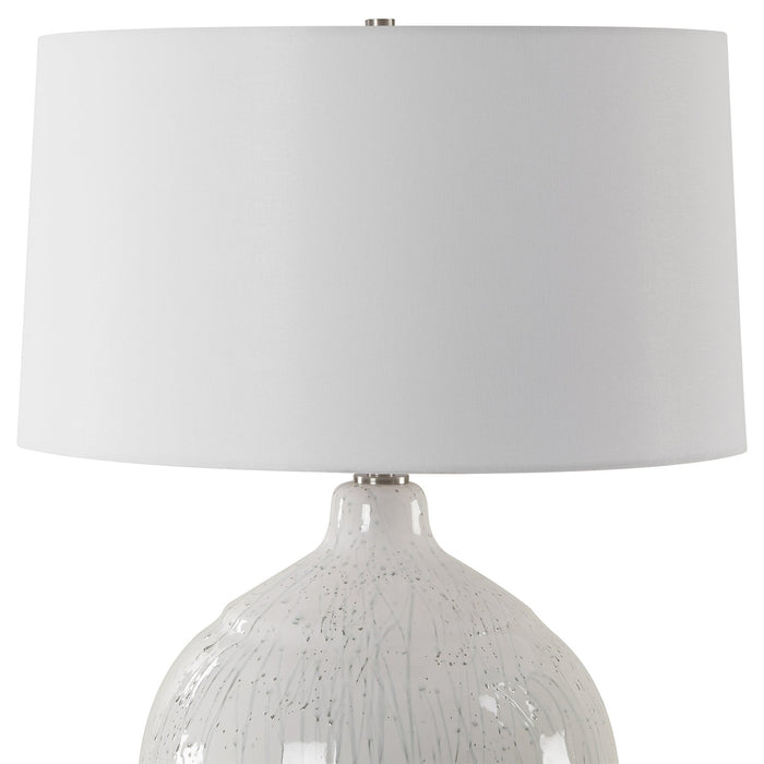 Uttermost Dribble White Glaze Table Lamp